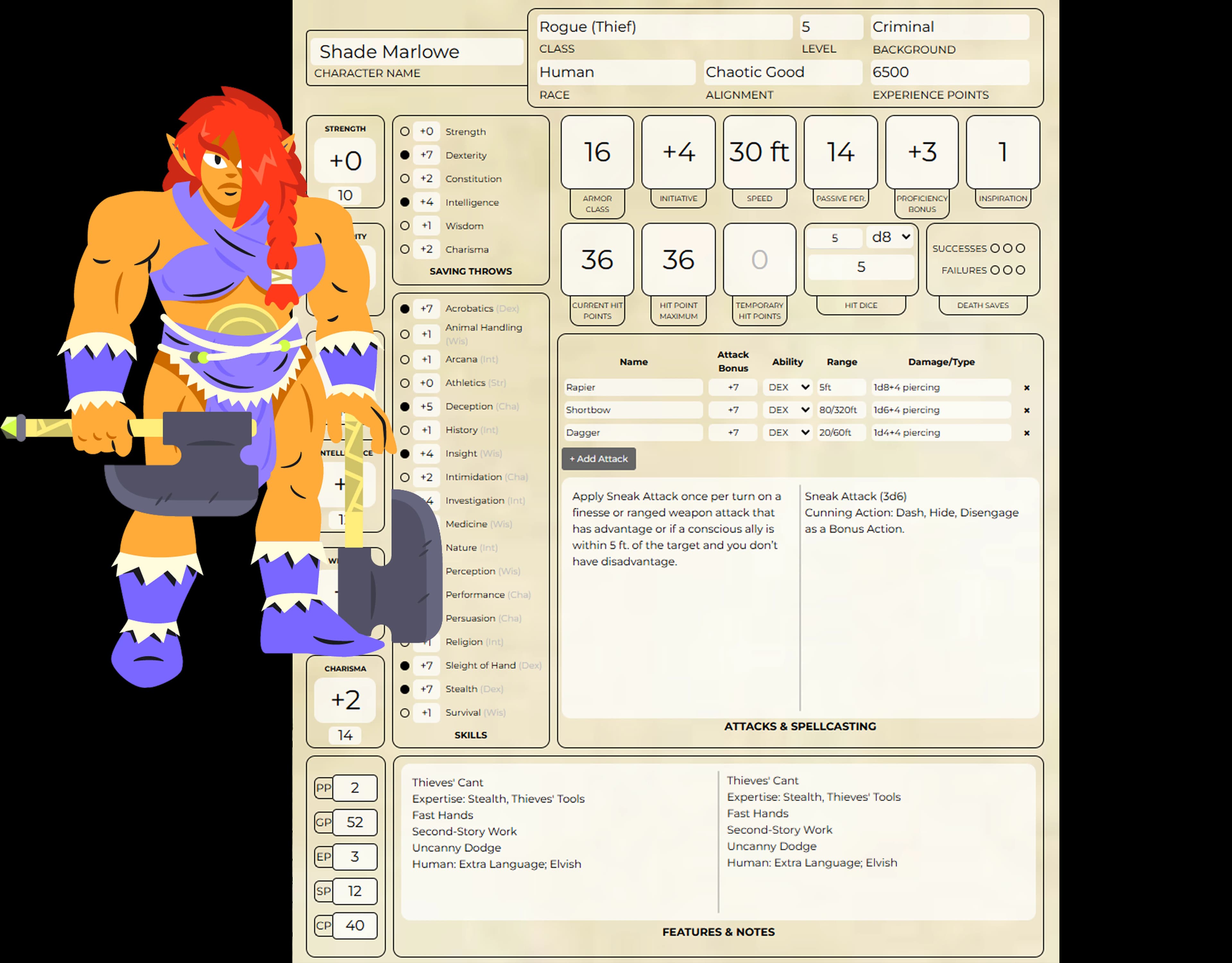 Player Character Example - Desktop